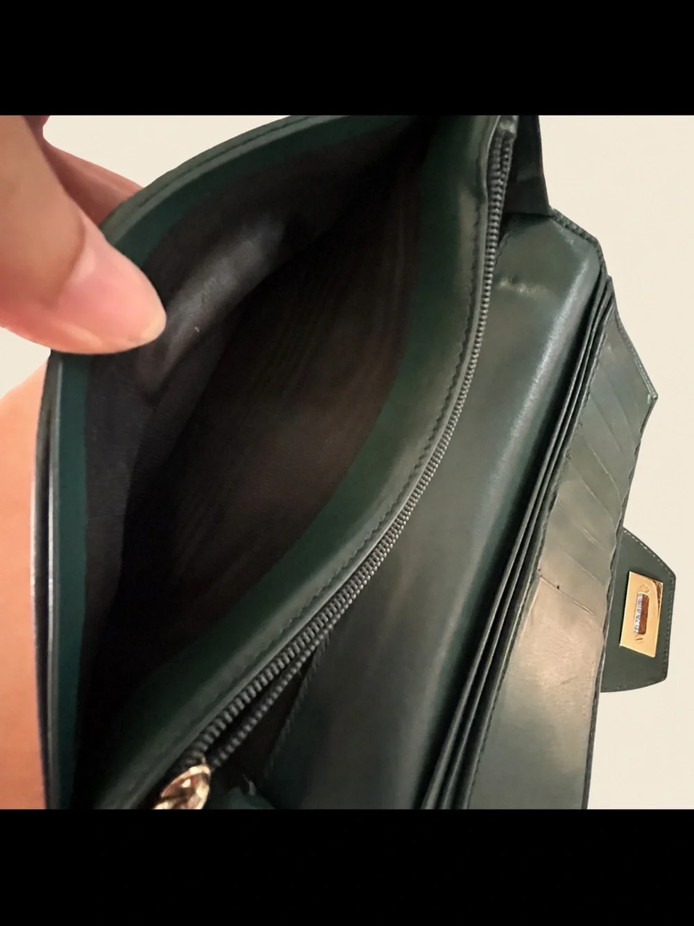 Salvatore Ferragamo PEACOCK Teal Leather Continental Wallet EUC